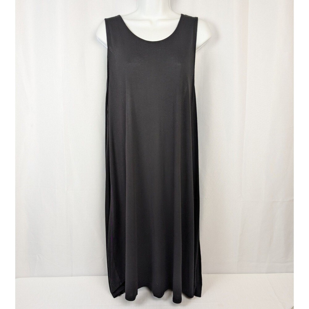 H&M Women's XL Black Sleeveless Swing Dress Lightweight Basic